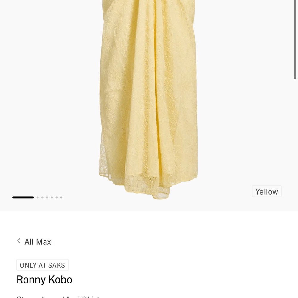 Ronny Kobo Yellow Lace Maxi Skirt